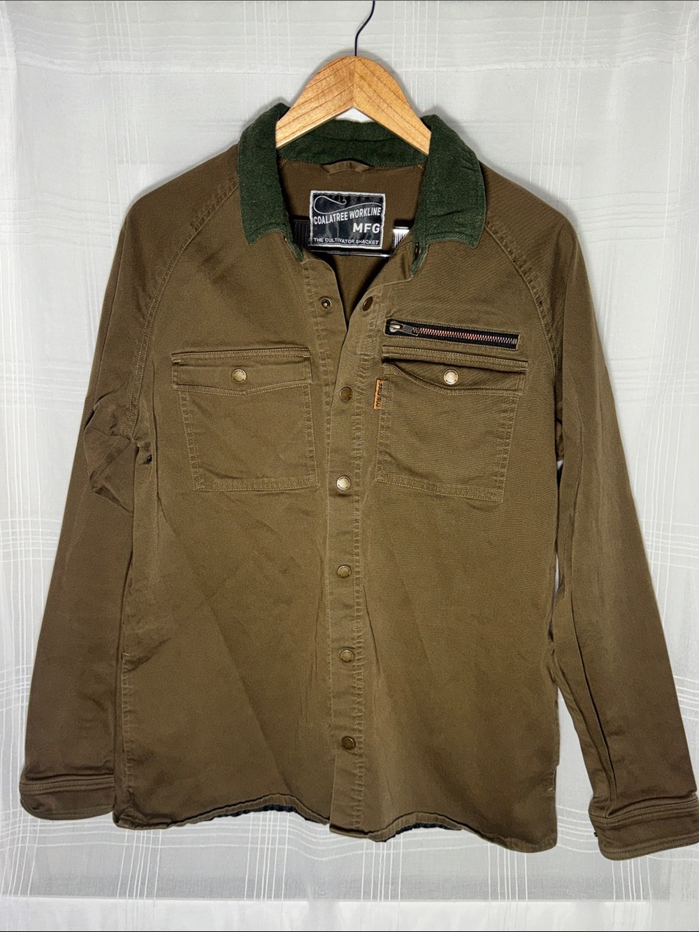 Coalatree Workline MFG Cultivator Shacket Men’s Large Brown Canvas Utility Shirt